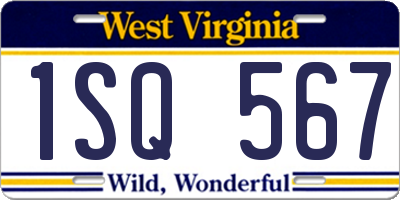 WV license plate 1SQ567