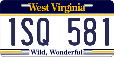 WV license plate 1SQ581