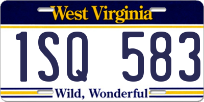 WV license plate 1SQ583