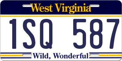 WV license plate 1SQ587