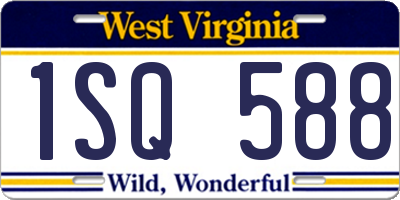 WV license plate 1SQ588