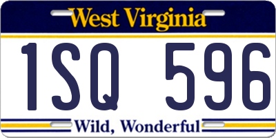 WV license plate 1SQ596