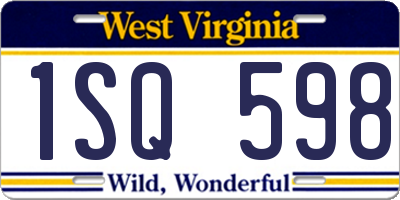WV license plate 1SQ598