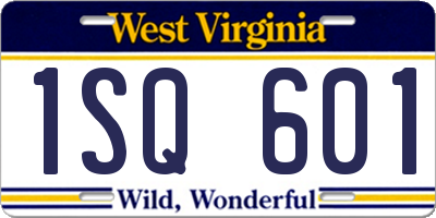 WV license plate 1SQ601