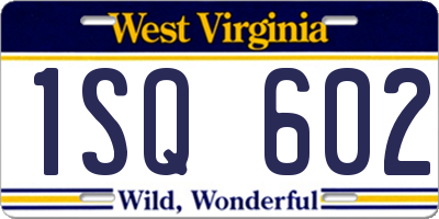 WV license plate 1SQ602