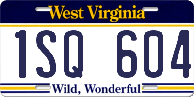 WV license plate 1SQ604
