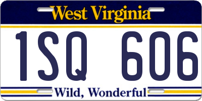 WV license plate 1SQ606