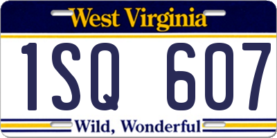 WV license plate 1SQ607