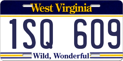 WV license plate 1SQ609