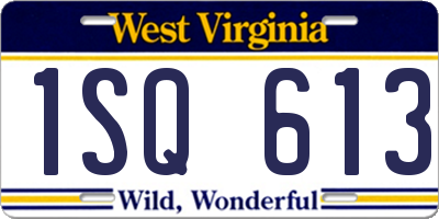 WV license plate 1SQ613