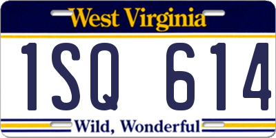 WV license plate 1SQ614
