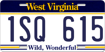 WV license plate 1SQ615