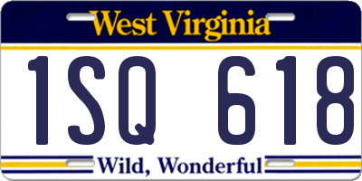 WV license plate 1SQ618