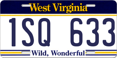 WV license plate 1SQ633