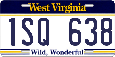 WV license plate 1SQ638