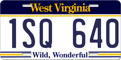 WV license plate 1SQ640