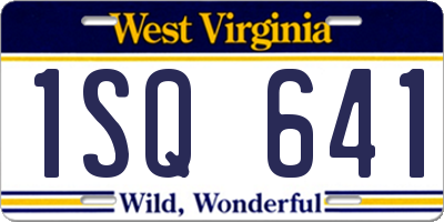 WV license plate 1SQ641