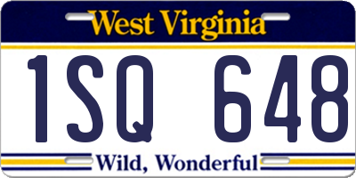 WV license plate 1SQ648