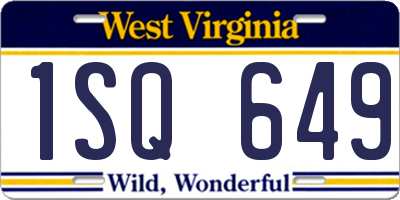 WV license plate 1SQ649