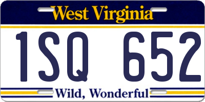 WV license plate 1SQ652