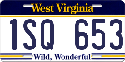 WV license plate 1SQ653
