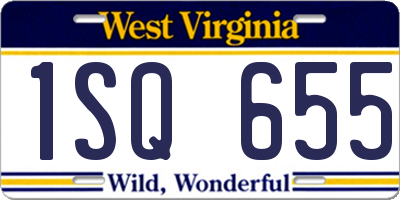 WV license plate 1SQ655