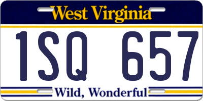 WV license plate 1SQ657