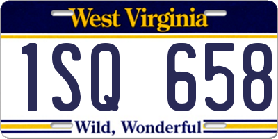 WV license plate 1SQ658