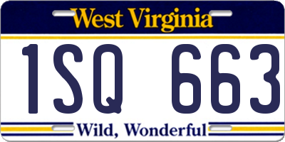 WV license plate 1SQ663