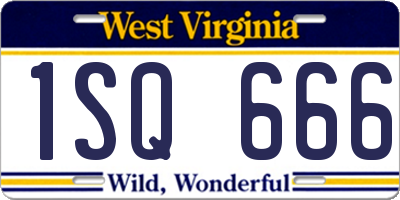 WV license plate 1SQ666