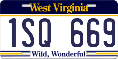 WV license plate 1SQ669