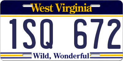 WV license plate 1SQ672