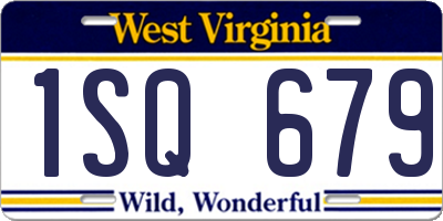 WV license plate 1SQ679