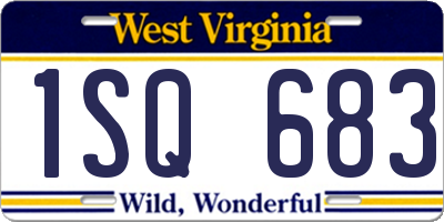WV license plate 1SQ683