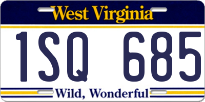 WV license plate 1SQ685