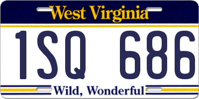 WV license plate 1SQ686
