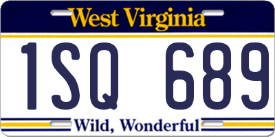 WV license plate 1SQ689
