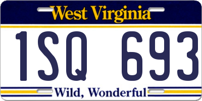 WV license plate 1SQ693