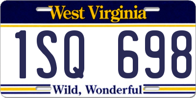 WV license plate 1SQ698
