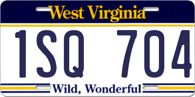 WV license plate 1SQ704
