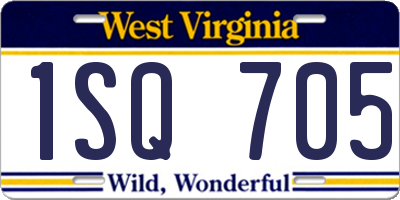 WV license plate 1SQ705