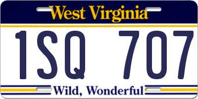 WV license plate 1SQ707