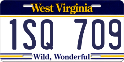 WV license plate 1SQ709