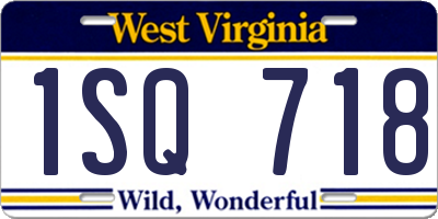 WV license plate 1SQ718