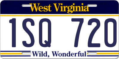WV license plate 1SQ720