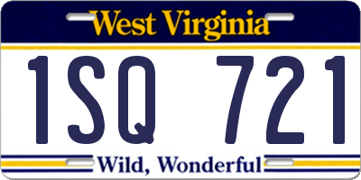 WV license plate 1SQ721