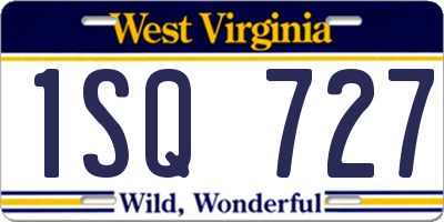 WV license plate 1SQ727
