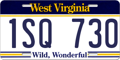 WV license plate 1SQ730
