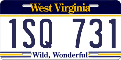 WV license plate 1SQ731