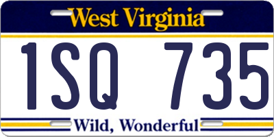 WV license plate 1SQ735
